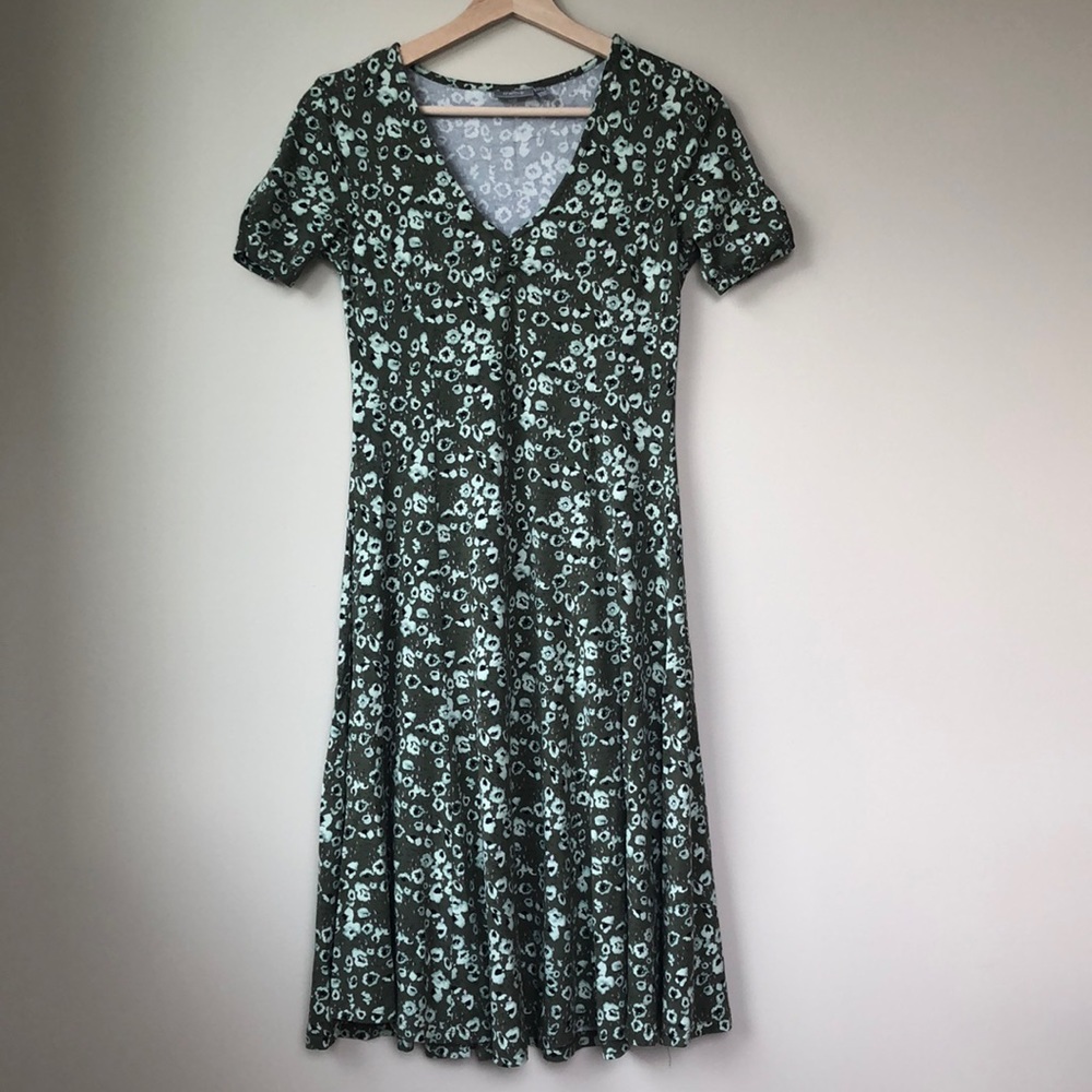 Fransa green floral skater dress